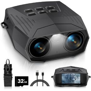 Night Vision Goggles - 5K Night Vision Binoculars for Adults, 5000mAh Rechargeable Infrared Binoculars with 3'' Large Screen, 10X Digital Zoom External Flashlight for Camping