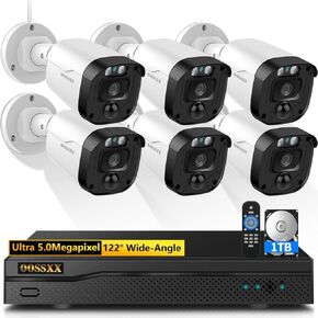 OOSSXX (Full HD-5MP Definition) Wired Security Camera System Outdoor Home Video Surveillance Cameras CCTV Camera Security System Outside Surveillance Video Equipment Indoor, OSX-AHDB0601