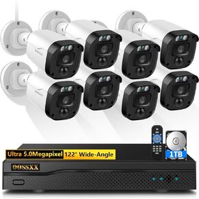(Full HD 5MP Definition) Wired Security Camera System Outdoor Home Video Surveillance Cameras Outside CCTV Camera Security System Surveillance Video Indoor Equipment
