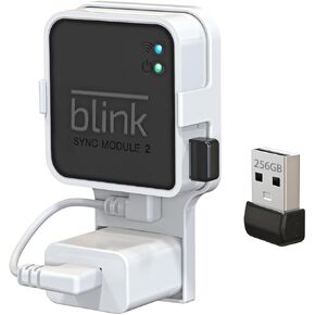 256GB Blink USB Flash Drive, with Outlet Wall Mount for Blink Sync Module 2, Save Space and Easy Move Mount Bracket Holder for Blink Outdoor Indoor Security System (Blink Sync Module is NOT Included)