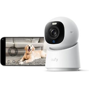 eufy Indoor Cam E30, Latest Generation, 4K UHD Security Camera, Pet/Dog/Baby Camera with Phone app, Color Night Vision, Human/Pet Auto Tracking, 360 Pan-Tilt, Works with Homekit