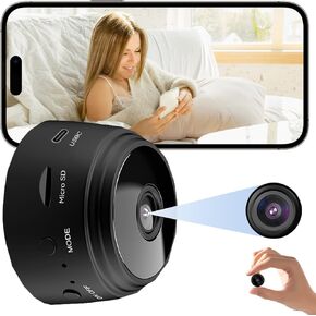 Mini Hidden Camera Spy Wireless - 2025 Upgraded HD WiFi Spy Camera for Home, Small Cameras with Motion Detection, Nanny Cam Hidden Camera for Pet, Baby, Cloud & SD Storage, Night Vision, App Control