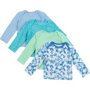 Hanes Baby and Toddler Long Sleeve Flexy Flexy Soft Knit القابلة للتوسيع الكتف القابلة للتوسيع (4 عبوات)