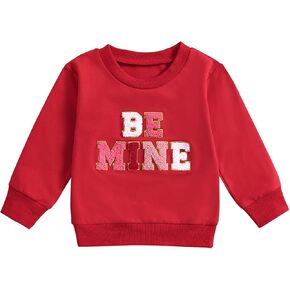 Dcohmch Toddler Girl Valentine's Day Outfit Pullovers Heart Letter Print Shirt Sweatshirt Valentine Baby Girls Clothes