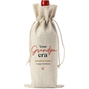 Funny Dad Pregnancy Baby Announcement Wine Bag, Pregnancy Baby Announcement Gifts for Dad Father Wine Bottle Bag, Father Gifts for Men, Your Dad Era Starts Now Wine Bag