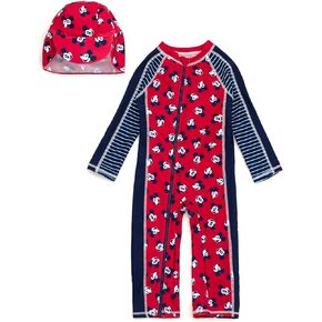 Disney Junior Baby Upf 50+ Sunsuit and Swim Hat Swimblet