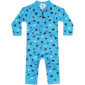 weVSwe Baby Toddler UPF 50+ Sun Protection Rash Guard Long Sleeve Swimsuit with Crotch Zipper
