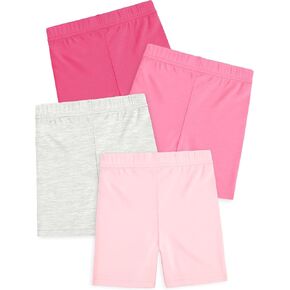 4 Pack Baby Toddler Girls' Shorts Bike Cartwheel Dance Pull On Shorts Girls Summer Athletic Everyday Clothes Soft