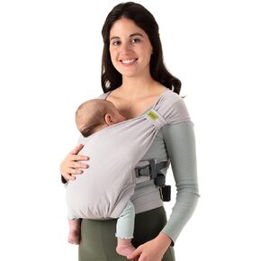 Boba Bliss Hybrid Baby Carrier Newborn to Toddler - 2-in-1 Baby Wrap & Baby Carrier - Pre-Wrapped Baby Sling Wrap Newborn - Certified Hip-Healthy - Soft & Stretchy Baby Sling- 7-35 lbs (Charcoal)