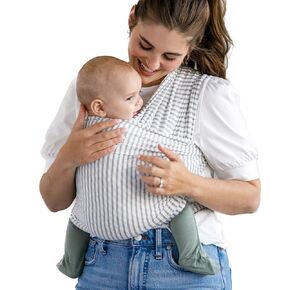 Solly Baby Wrap Carrier ، للطفل الجديد إلى طفل صغير من 8 إلى 25 رطلاً. ، ونسيج زبداني ونقص خفيف الوزن ، يقلل من البكاء وزيادة الاتصال ، والمواد الأساسية بعد الولادة ، والهدايا للأم الجديدة ، وسجل يجب أن يكون