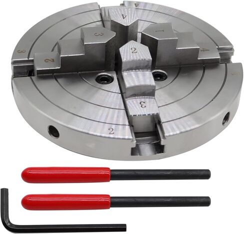 6 بوصة الدقة الذاتية تركز على الخشب مخرطة تشاك مجموعة 4 الفك تركز ذاتي مخرطة تشاك الخيط 1 × 8TPI in Kuwait