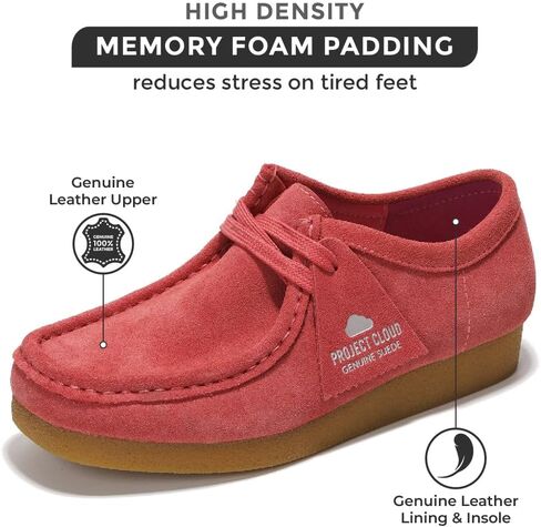 Project Cloud Genuine Leather Womens Shoes - Memory Foam Insole Oxford Shoes for Women Footwear - Lightweight Anti-Slip Sole Casual Work Loafers with Lace (Wally) in Kuwait