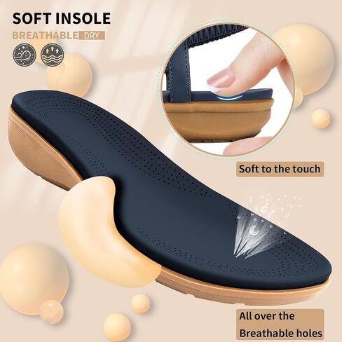 Littleplum Womens Sandals Arch Support Slingback Rhinestone Dressy Sandals Comfort Summer Shoes Ankle Strap Elastic Flats for Beach Walking in Saudi Arabia