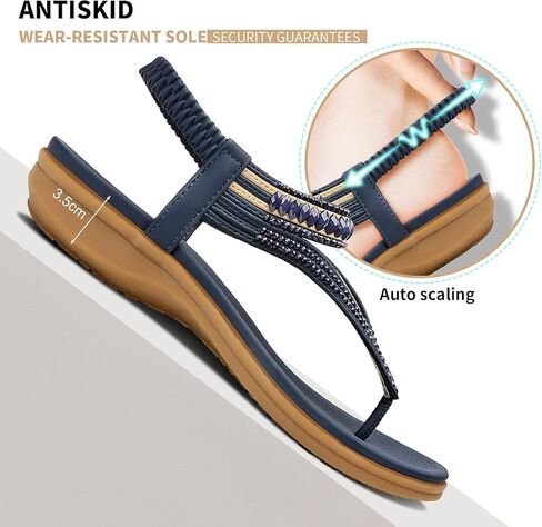 Littleplum Womens Sandals Comfort Arch Support Sandals Summer Walking Shoes Casual Ankle Elastic Flip Flops Shoes in Saudi Arabia