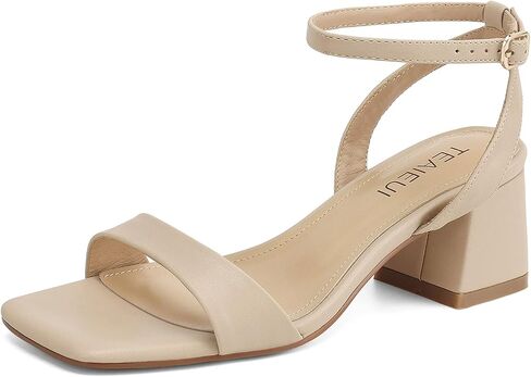 Women's Heeled Sandals Strappy Heels for Women Comfortable Chunky Heels for Women Dress Shoes Square Open Toe in Kuwait