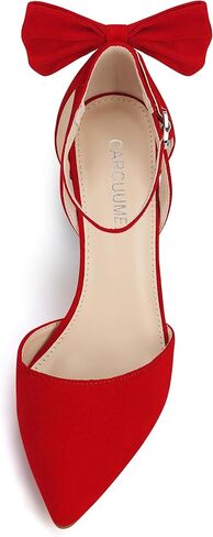Carcuume Women's Closed Toe Heels Bow Stiletto Heel Sandals Pointed Toe Pumps Wedding Shoes in Saudi Arabia