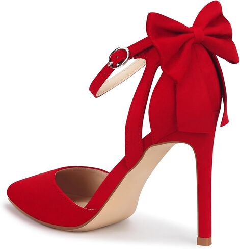 Carcuume Women's Closed Toe Heels Bow Stiletto Heel Sandals Pointed Toe Pumps Wedding Shoes in Saudi Arabia