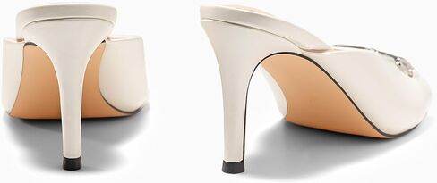 صندل شريحة للسيدات Coutgo مفتوحة إصبع القدمين عالي الكعب عالي الظهر على البغال الكعب مع سلسلة معدنية in Kuwait