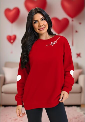 Ritatte Mommy و Me Valentine Day Wood Love Heart Graphic Family مطابقة للبلوزات الطاحونة الطويلة. in Saudi Arabia