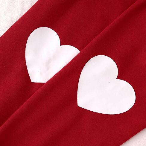 Ritatte Mommy و Me Valentine Day Wood Love Heart Graphic Family مطابقة للبلوزات الطاحونة الطويلة. in Saudi Arabia