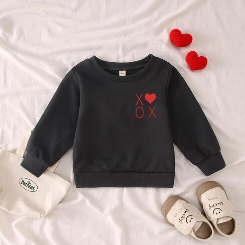 Toddler Baby Boy Valentines Day Sweatshirt Mr Steal Your Heart Long Sleeve Shirt XOXO Crewneck Pullover Top Outfit in Saudi Arabia