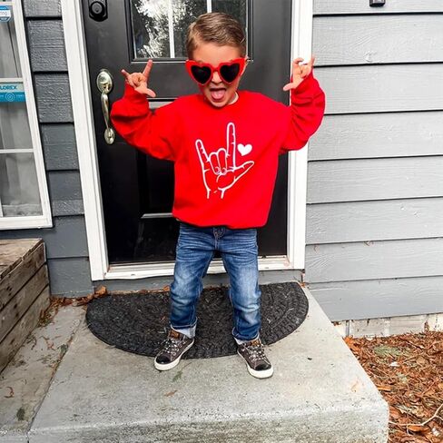 Toddler Baby Boy Crewneck Sweatshirt Tractor Letter Long Sleeve Pullover Tops Fall Winter Outfits Casual Clothes in Saudi Arabia