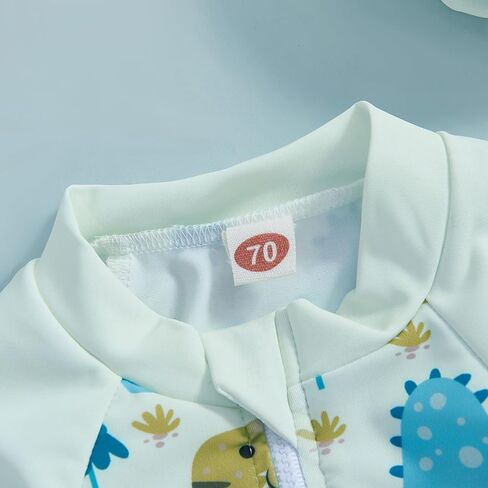 Toddler Baby Boy Swimsuit Long Sleeve Zipper One Piece Bathing Suit Rash Guard Sun Protection Swimwear with Hat in Kuwait