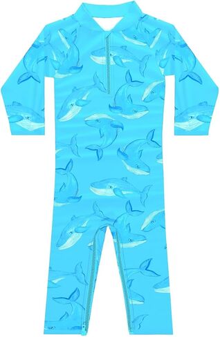 weVSwe Baby Toddler UPF 50+ Sun Protection Rash Guard Long Sleeve Swimsuit with Crotch Zipper in Saudi Arabia