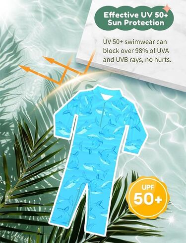 weVSwe Baby Toddler UPF 50+ Sun Protection Rash Guard Long Sleeve Swimsuit with Crotch Zipper in Saudi Arabia