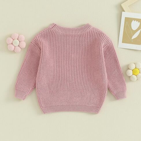 Mubineo Baby Girl Winter Clothes Cute Flower Sweater Crewneck Pullover Long Sleeve Knit Newborn Infant Sweaters in Saudi Arabia