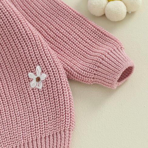 Mubineo Baby Girl Winter Clothes Cute Flower Sweater Crewneck Pullover Long Sleeve Knit Newborn Infant Sweaters in Saudi Arabia