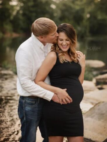 فستان Liu & Qu للسيدات بدون أكمام للحمل من الجانب مكشكش للارتداء اليومي أو حمام الطفل in Kuwait