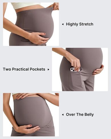 G4Free BareFeel Maternity Athletic Shorts with Pockets Over The Belly Workout Pants Comfy Summer Pregnancy Clothes in Saudi Arabia