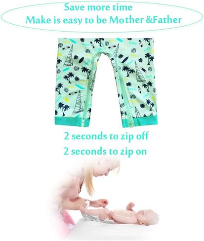 weVSwe Baby Toddler UPF 50+ Sun Protection Rash Guard Long Sleeve Swimsuit with Crotch Zipper in Saudi Arabia