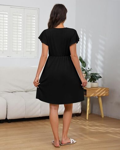 Neer 2 Pack 3 in 1 Labor Delivery Hospital Gown, Women's Maternity Dress Robe Nursing Nightgown Sleepwear for Breastfeeding in Kuwait