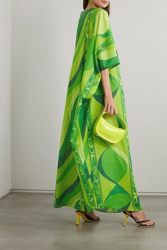Fancy Summer Dress,Maternity Wear Kaftan,Boho Maxi Cotton Dress,Home wear Caftan,Holiday Fancy Dress,Luxury BechCover Up Kaftan Green in Saudi Arabia