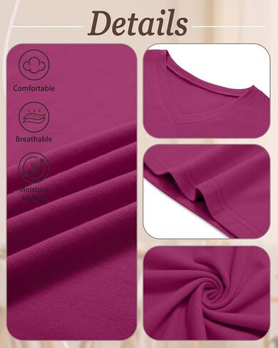 Ficerd 3 Pcs Women's Maternity Shirts Short Sleeve Double Layer Nursing Top for Breastfeeding Cotton V Neck Pregnancy Cloth in Saudi Arabia