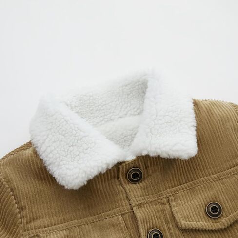 Toddler Boy Winter Thick Corduroy Coat Baby Boys Sherpa Lined Jacket Outwear in Saudi Arabia