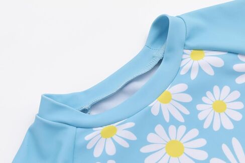 Lizens Girls من قطعتين من ملابس السباحة Tankini Long Sleeve Shulk Trim Swimsuit 2-12years for Kids Daisy Pattern in Saudi Arabia