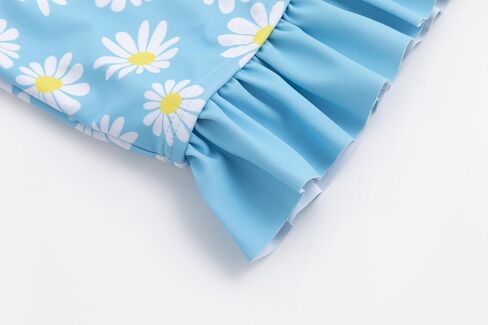 Lizens Girls من قطعتين من ملابس السباحة Tankini Long Sleeve Shulk Trim Swimsuit 2-12years for Kids Daisy Pattern in Saudi Arabia
