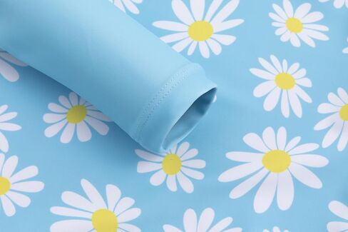 Lizens Girls من قطعتين من ملابس السباحة Tankini Long Sleeve Shulk Trim Swimsuit 2-12years for Kids Daisy Pattern in Saudi Arabia