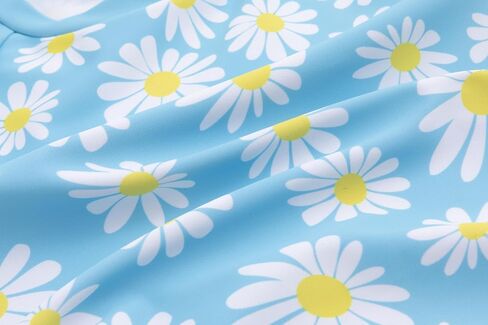 Lizens Girls من قطعتين من ملابس السباحة Tankini Long Sleeve Shulk Trim Swimsuit 2-12years for Kids Daisy Pattern in Saudi Arabia