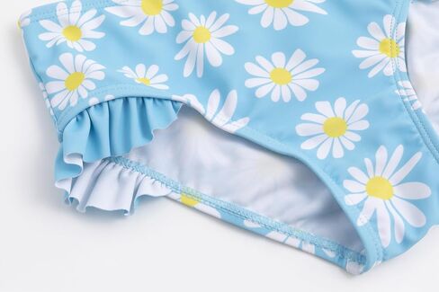 Lizens Girls من قطعتين من ملابس السباحة Tankini Long Sleeve Shulk Trim Swimsuit 2-12years for Kids Daisy Pattern in Saudi Arabia