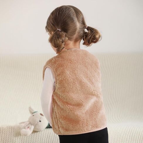 Baby Boys Girls Fleece Vest Zip Up Cute Bear Jackets Fuzzy Fall Winter Warm Clothes Newborn Outwear for Toddler Infant in Kuwait