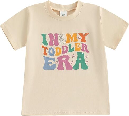 Toddler Baby Girls T-Shirt in My Toddler Era Groovy Short Sleeve Concert Letter Print Retro Tops in Saudi Arabia