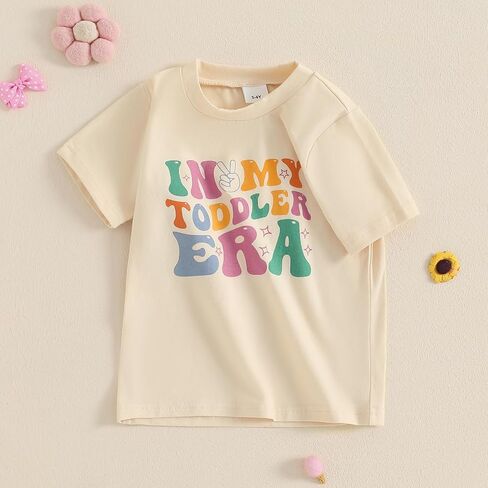 Toddler Baby Girls T-Shirt in My Toddler Era Groovy Short Sleeve Concert Letter Print Retro Tops in Saudi Arabia