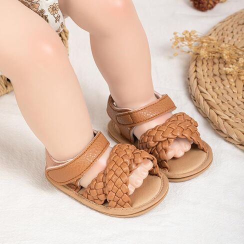 Babelvit Infant Baby Girl Boy Sandals Comfort Premium Summer Outdoor Casual Beach Shoes with Flower Bowknot Anti Slip Rubber Sole Newborn Toddler Prewalker First Walking Shoes in Saudi Arabia