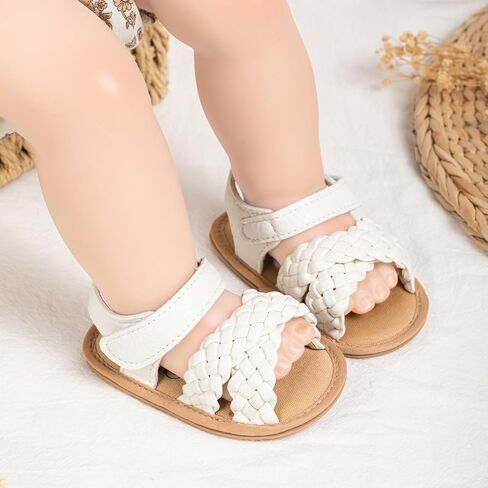 Babelvit Infant Baby Girl Boy Sandals Comfort Premium Summer Outdoor Casual Beach Shoes with Flower Bowknot Anti Slip Rubber Sole Newborn Toddler Prewalker First Walking Shoes in Saudi Arabia