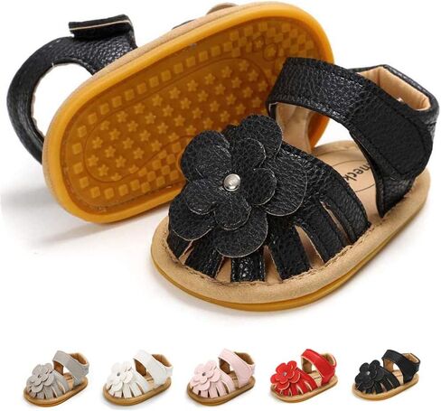 Babelvit Infant Baby Girl Boy Sandals Comfort Premium Summer Outdoor Casual Beach Shoes with Flower Bowknot Anti Slip Rubber Sole Newborn Toddler Prewalker First Walking Shoes in Saudi Arabia
