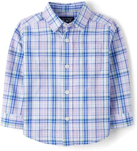 The Children's Place Baby Boys' and Toddler Poplin Long Sleeve Button Down Shirt in Saudi Arabia